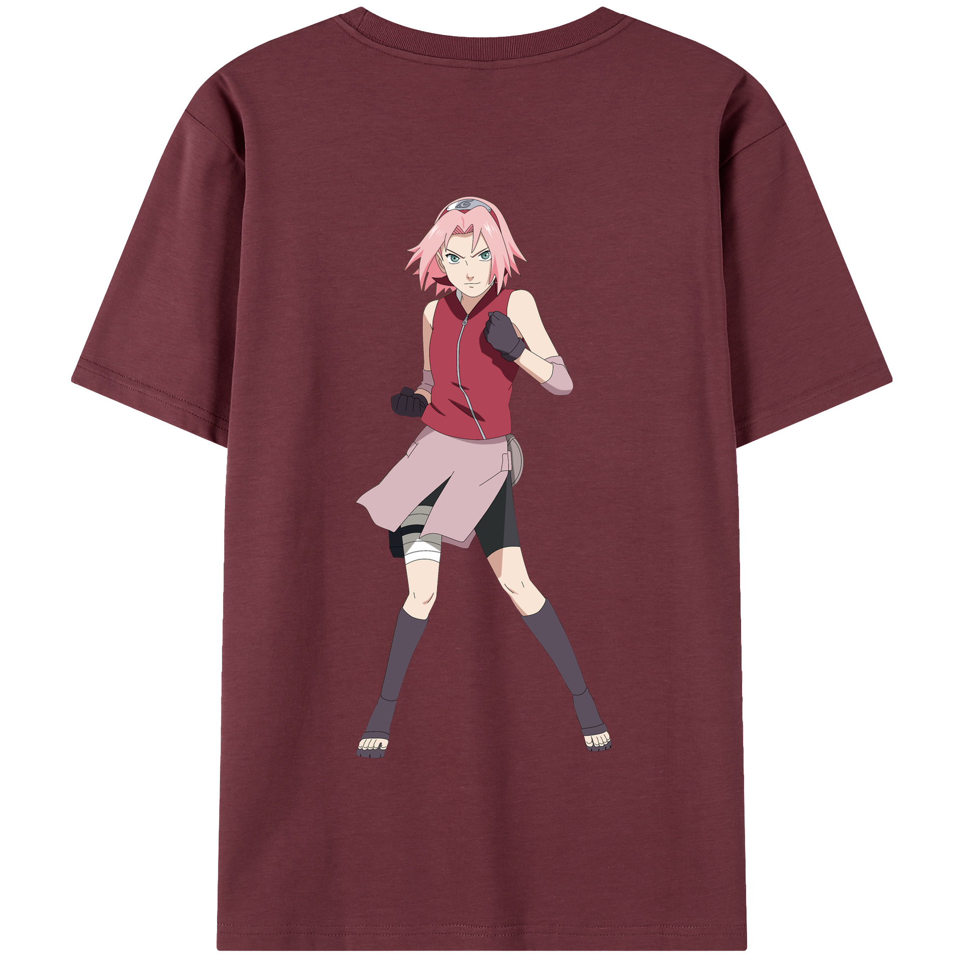 （画像用） NARUTO -ナルト- 春野サクラ Haruno Sakura 綿100％半袖Tシャツ（背面プリント）